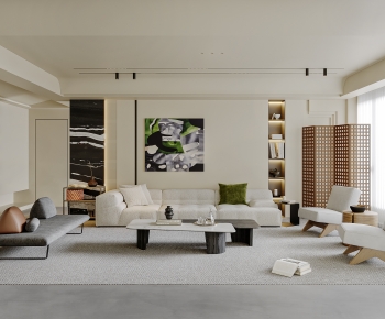 Modern Wabi-sabi Style A Living Room-ID:381336934