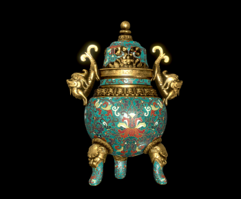 中式黄铜珐琅艺术品-ID:678283933