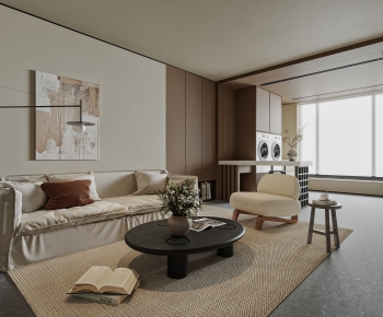 Modern Wabi-sabi Style A Living Room-ID:748351108