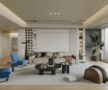 Modern Wabi-sabi Style A Living Room-ID:994561914