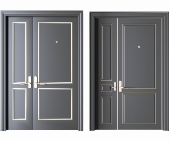 Modern Unequal Double Door-ID:726607084