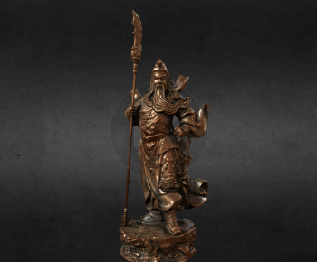 中式关公铜像雕塑-ID:614631892