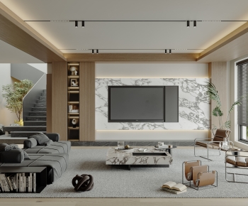 Modern Wabi-sabi Style A Living Room-ID:512104031