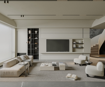 Modern Wabi-sabi Style A Living Room-ID:285267114