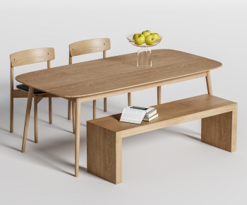 现代实木餐桌椅长凳-ID:272526981