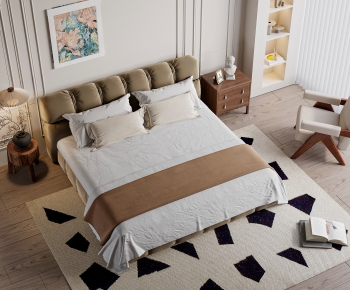 Modern French Style Double Bed-ID:382721909