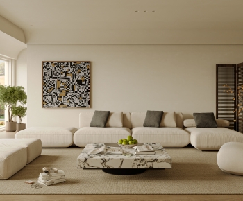 Modern Wabi-sabi Style A Living Room-ID:650662908