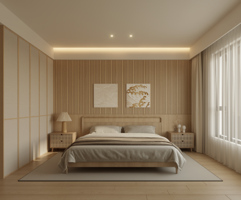 Japanese Style Wabi-sabi Style Bedroom-ID:808582077
