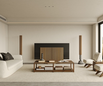 Modern Wabi-sabi Style A Living Room-ID:988975051