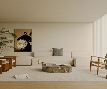 Modern Wabi-sabi Style A Living Room-ID:961646083
