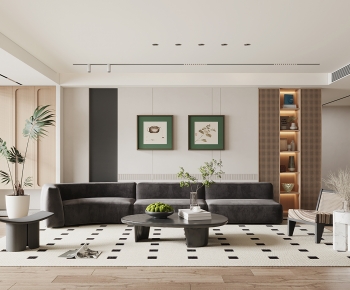 Modern Wabi-sabi Style A Living Room-ID:705120098