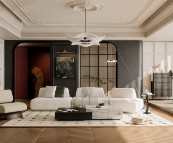 French Style A Living Room-ID:687849045