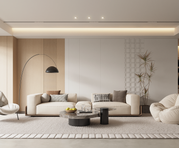 Modern Wabi-sabi Style A Living Room-ID:977015024