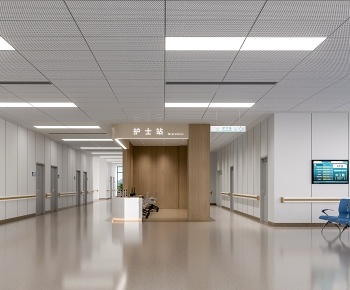 现代护士站 候诊区3D模型