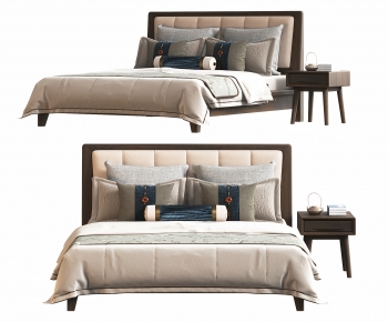 New Chinese Style Double Bed-ID:890634065