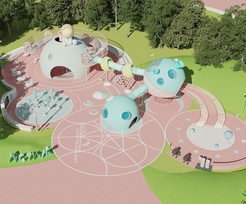 现代儿童游乐园3D模型