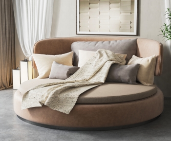 Simple European Style Round Bed-ID:211167106