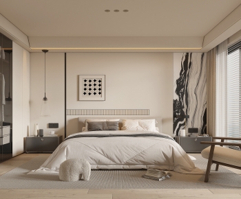 Modern Wabi-sabi Style Bedroom-ID:406058071