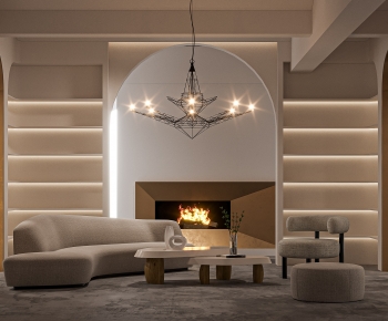 Modern Wabi-sabi Style A Living Room-ID:228861097