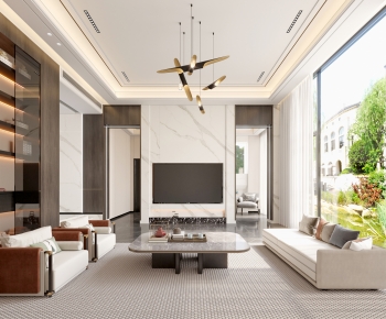 New Chinese Style A Living Room-ID:299896001