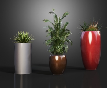Modern Potted Green Plant-ID:696613077