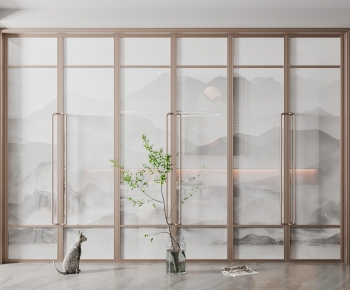 New Chinese Style Glass Screen Partition-ID:636955982