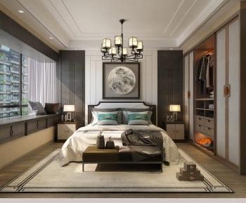 New Chinese Style Bedroom-ID:115464932