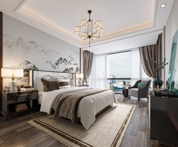 New Chinese Style Bedroom-ID:730732925