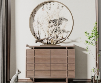 New Chinese Style Side Cabinet/Entrance Cabinet-ID:665636063