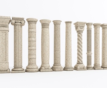 欧式大理石罗马柱3D模型