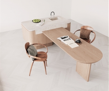 Wabi-sabi Style Dining Table And Chairs-ID:580120091