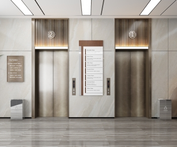 Modern Office Elevator Hall-ID:694520003