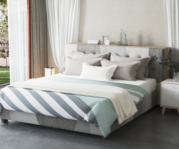 Modern Double Bed-ID:792578947