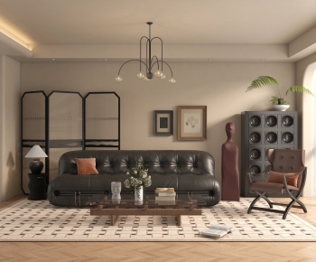 Wabi-sabi Style A Living Room-ID:924379814