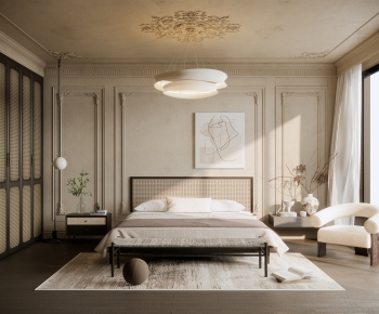 French Style Wabi-sabi Style Bedroom-ID:746922023