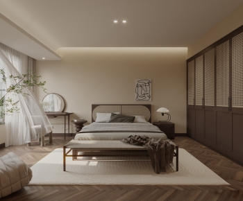 Wabi-sabi Style Bedroom-ID:253989793