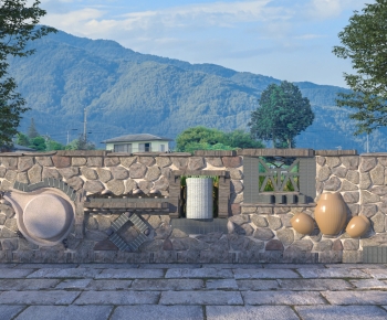 New Chinese Style Landscape Wall-ID:409585957