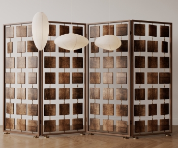 Wabi-sabi Style Wooden Screen Partition-ID:923903943