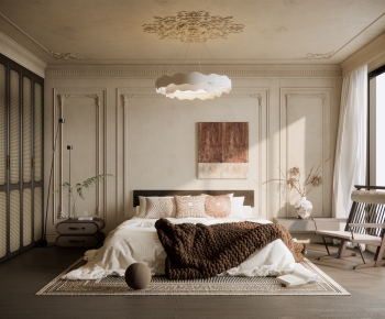 French Style Wabi-sabi Style Bedroom-ID:384569228