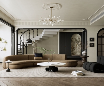 Modern French Style A Living Room-ID:730410102