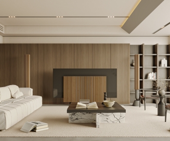 Modern Wabi-sabi Style A Living Room-ID:377219923