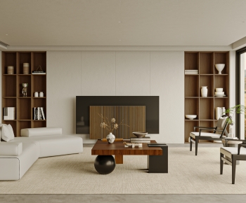 Modern Wabi-sabi Style A Living Room-ID:427562008