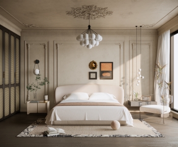 French Style Wabi-sabi Style Bedroom-ID:589493995