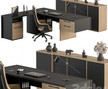 Modern Office Desk And Chair-ID:380822907