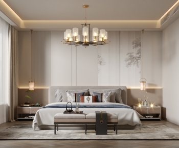 New Chinese Style Bedroom-ID:595354088