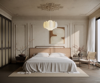 French Style Wabi-sabi Style Bedroom-ID:678026917