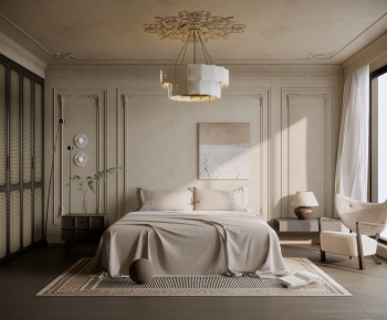French Style Wabi-sabi Style Bedroom-ID:571761143
