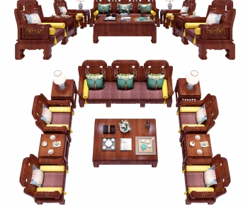 中式红木家具沙发茶几组合-ID:228863953