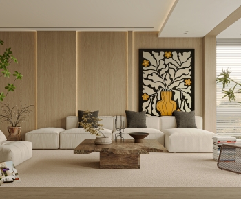 Modern Wabi-sabi Style A Living Room-ID:879929071