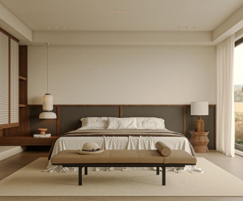 Wabi-sabi Style Bedroom-ID:416939027